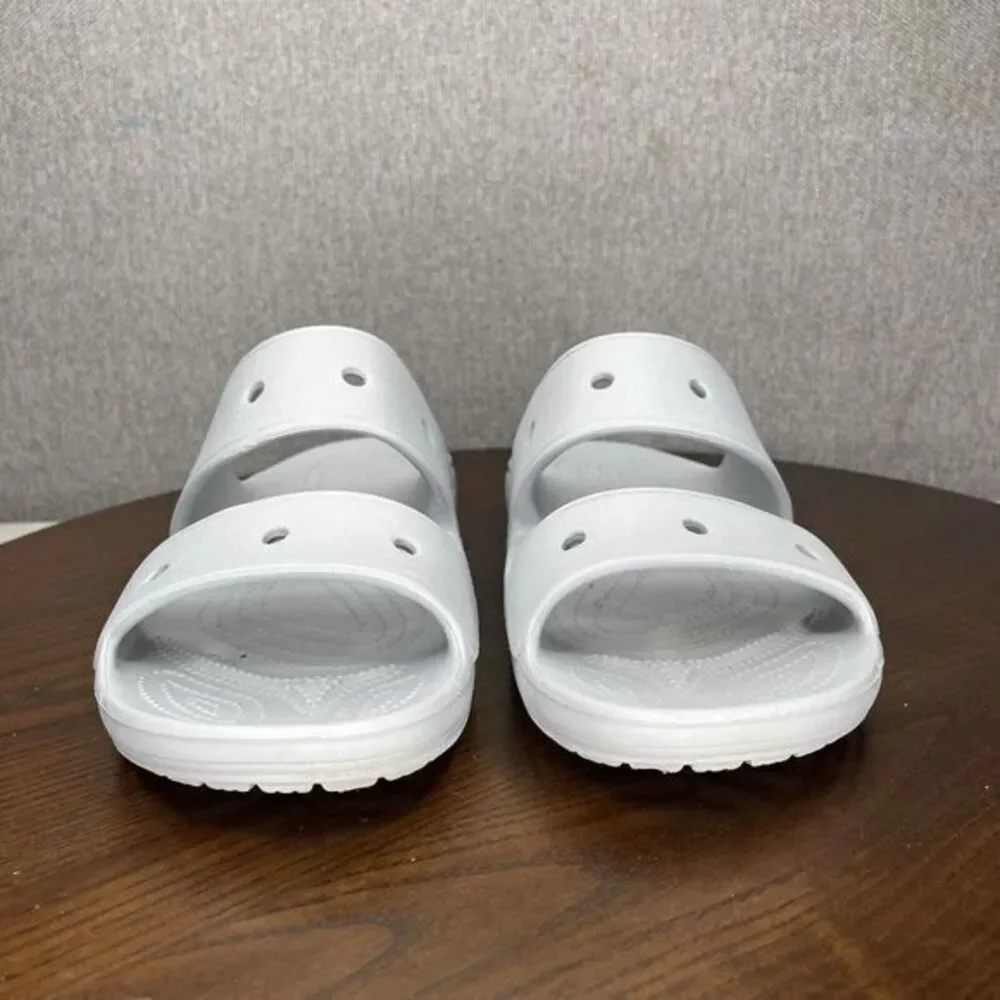 Crocs Sandals Men's Size 10 Gray Iconic Comfort 2 Strap Slip On Slide Beach Pool